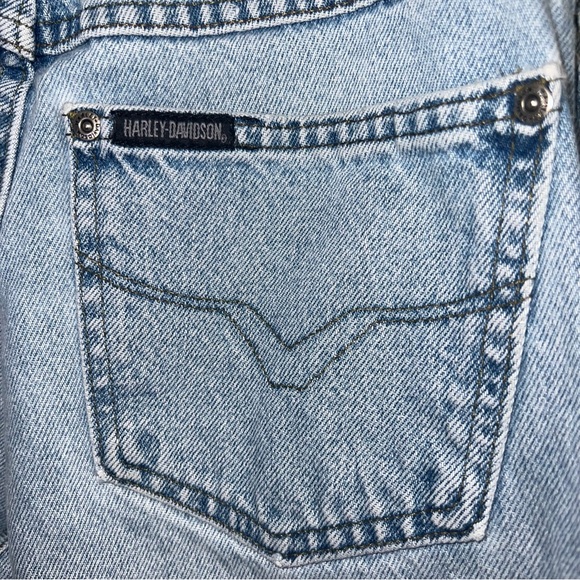 Vintage 2001 Harley-Davidson USA Made High Rise Mom Jeans 6P Light Wash - Picture 8 of 16